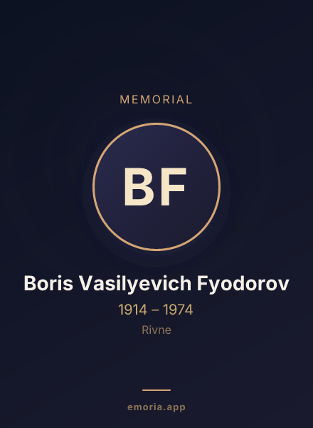 Memorial portrait of Boris Vasilyevich Fyodorov