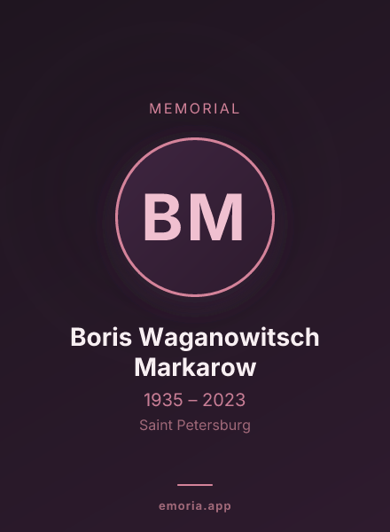 Memorial portrait of Boris Waganowitsch Markarow