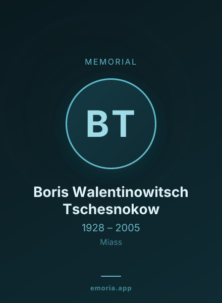 Memorial portrait of Boris Walentinowitsch Tschesnokow