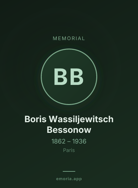 Memorial portrait of Boris Wassiljewitsch Bessonow