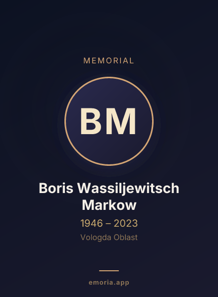 Memorial portrait of Boris Wassiljewitsch Markow