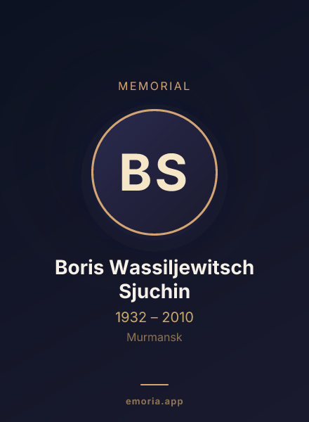 Memorial portrait of Boris Wassiljewitsch Sjuchin