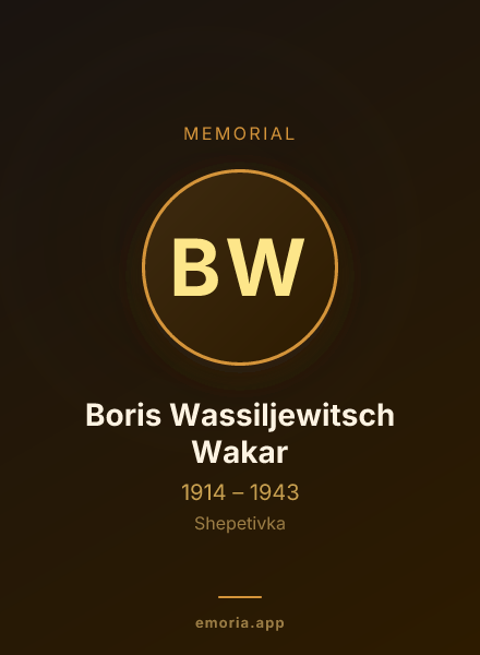 Memorial portrait of Boris Wassiljewitsch Wakar