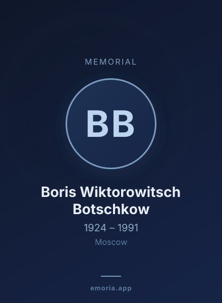 Memorial portrait of Boris Wiktorowitsch Botschkow
