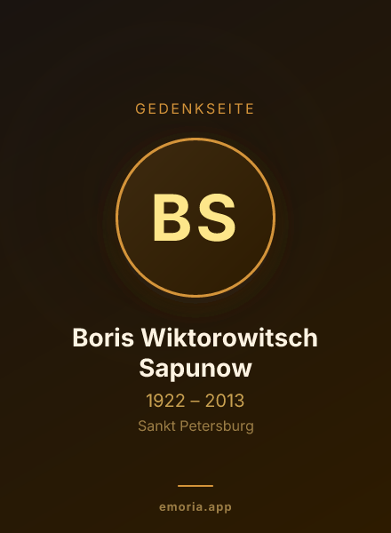 Gedenkportrait von Boris Wiktorowitsch Sapunow