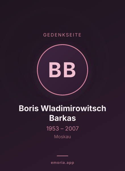 Gedenkportrait von Boris Wladimirowitsch Barkas