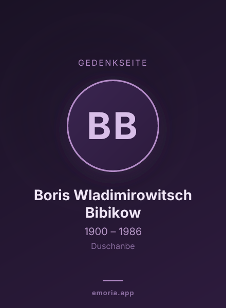 Gedenkportrait von Boris Wladimirowitsch Bibikow
