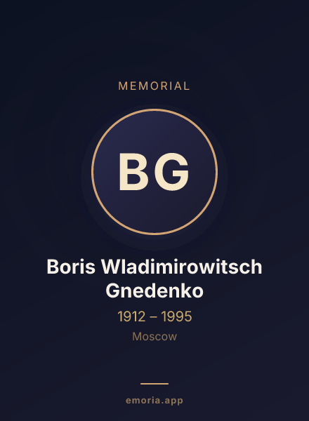 Memorial portrait of Boris Wladimirowitsch Gnedenko