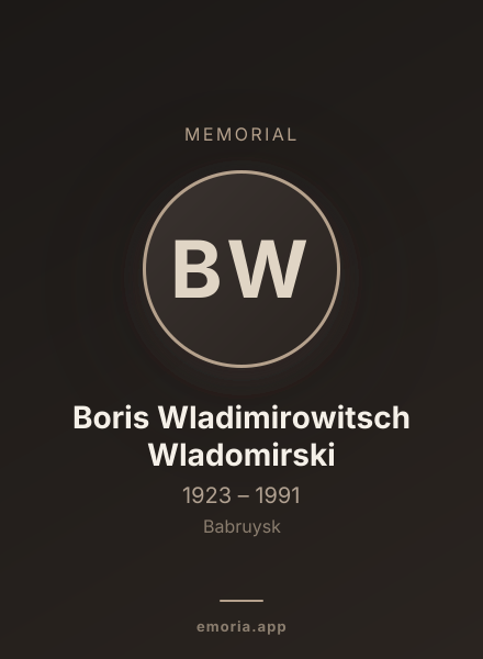 Memorial portrait of Boris Wladimirowitsch Wladomirski