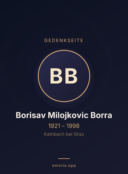 Gedenkportrait von Borisav Milojkovic Borra