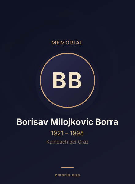 Memorial portrait of Borisav Milojkovic Borra