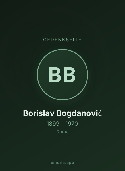 Gedenkportrait von Borislav Bogdanović