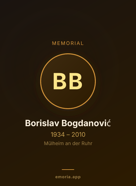 Memorial portrait of Borislav Bogdanović