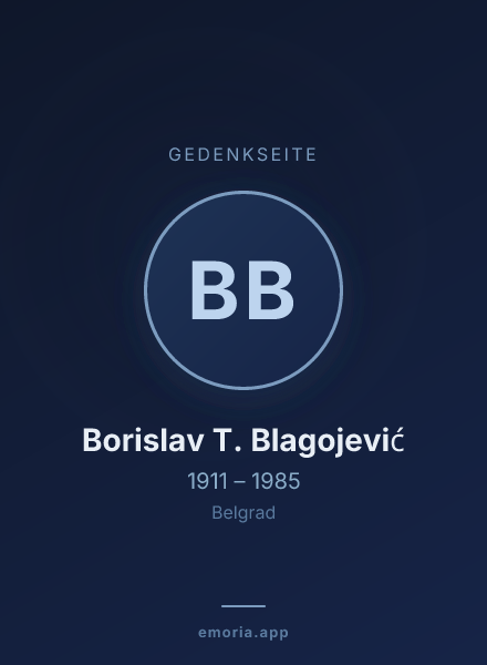 Gedenkportrait von Borislav T. Blagojević