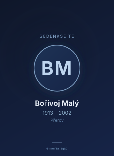 Gedenkportrait von Bořivoj Malý