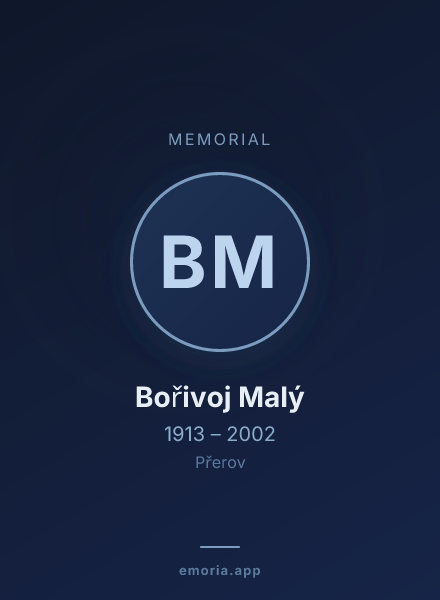 Memorial portrait of Bořivoj Malý