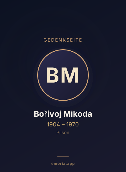 Gedenkportrait von Bořivoj Mikoda