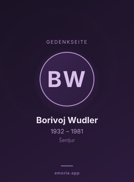 Gedenkportrait von Borivoj Wudler