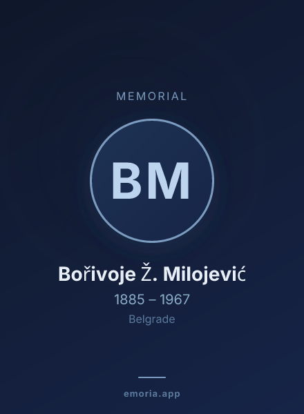 Memorial portrait of Bořivoje Ž. Milojević