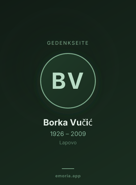 Gedenkportrait von Borka Vučić