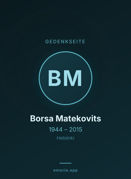 Gedenkportrait von Borsa Matekovits