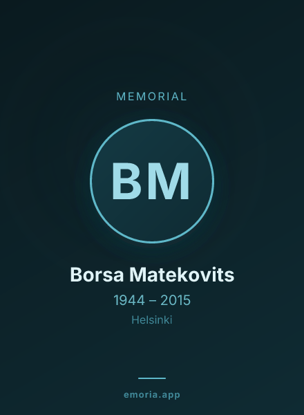 Memorial portrait of Borsa Matekovits