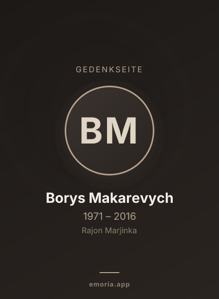 Gedenkportrait von Borys Makarevych