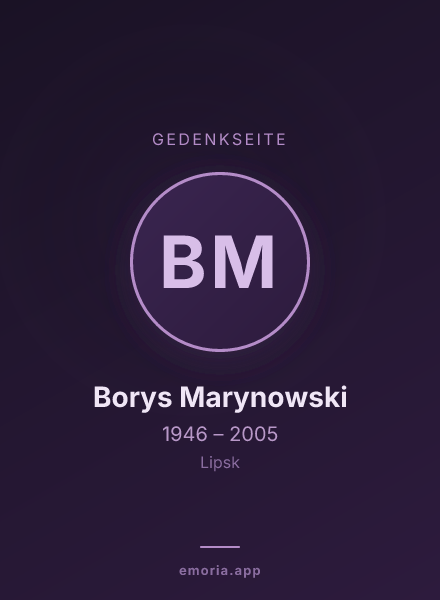 Gedenkportrait von Borys Marynowski