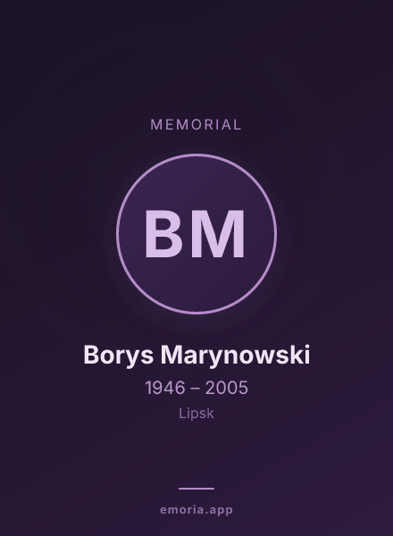 Memorial portrait of Borys Marynowski