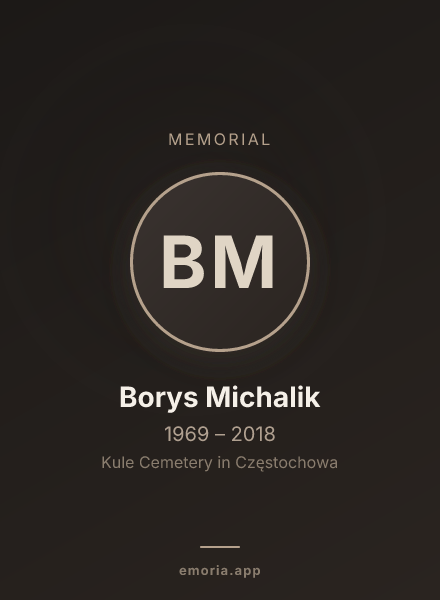 Memorial portrait of Borys Michalik