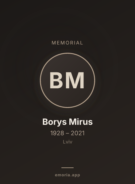 Memorial portrait of Borys Mirus