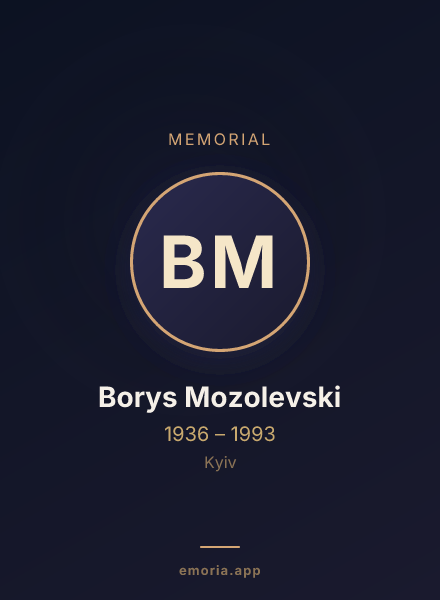 Memorial portrait of Borys Mozolevski