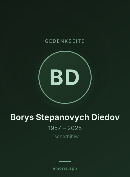 Gedenkportrait von Borys Stepanovych Diedov