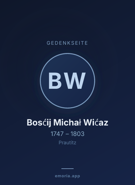 Gedenkportrait von Bosćij Michał Wićaz