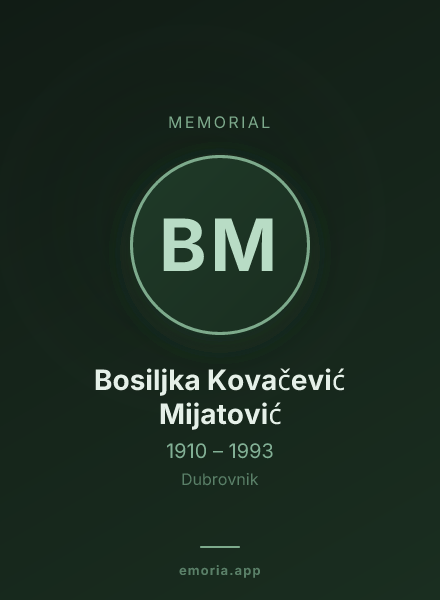 Memorial portrait of Bosiljka Kovačević Mijatović