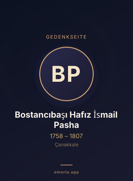Gedenkportrait von Bostancıbaşı Hafız İsmail Pasha
