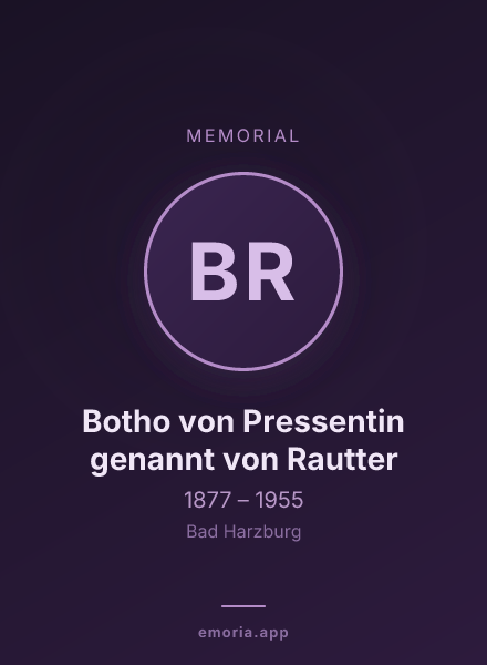 Memorial portrait of Botho von Pressentin genannt von Rautter