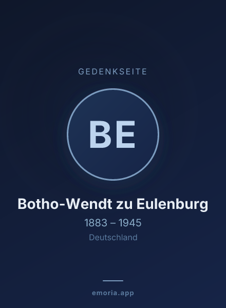 Gedenkportrait von Botho-Wendt zu Eulenburg