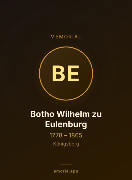Memorial portrait of Botho Wilhelm zu Eulenburg