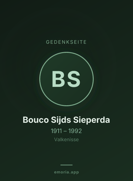 Gedenkportrait von Bouco Sijds Sieperda