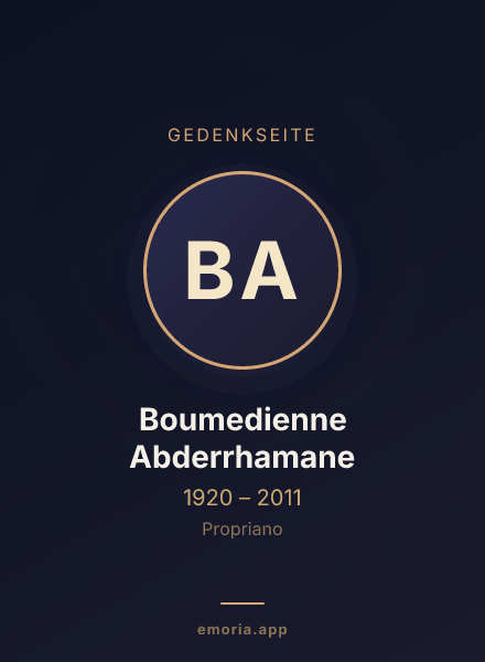 Gedenkportrait von Boumedienne Abderrhamane