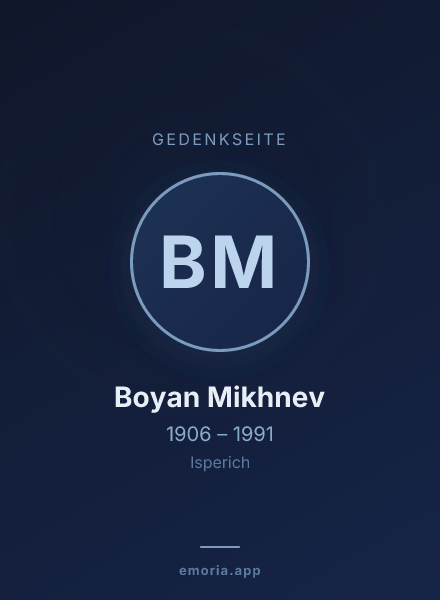 Gedenkportrait von Boyan Mikhnev