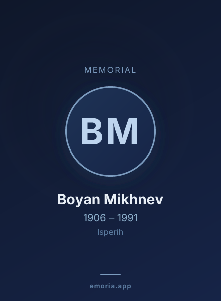 Memorial portrait of Boyan Mikhnev