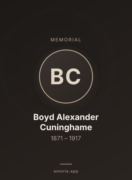 Memorial portrait of Boyd Alexander Cuninghame