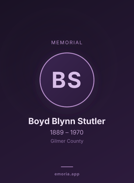 Memorial portrait of Boyd Blynn Stutler