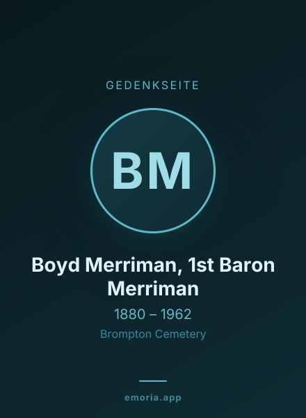 Gedenkportrait von Boyd Merriman, 1st Baron Merriman