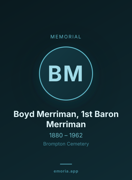 Memorial portrait of Boyd Merriman, 1st Baron Merriman