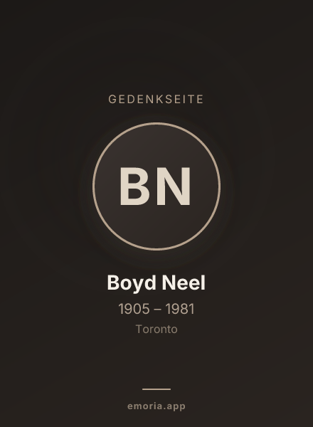 Gedenkportrait von Boyd Neel