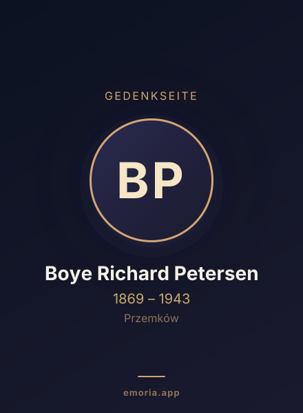 Gedenkportrait von Boye Richard Petersen