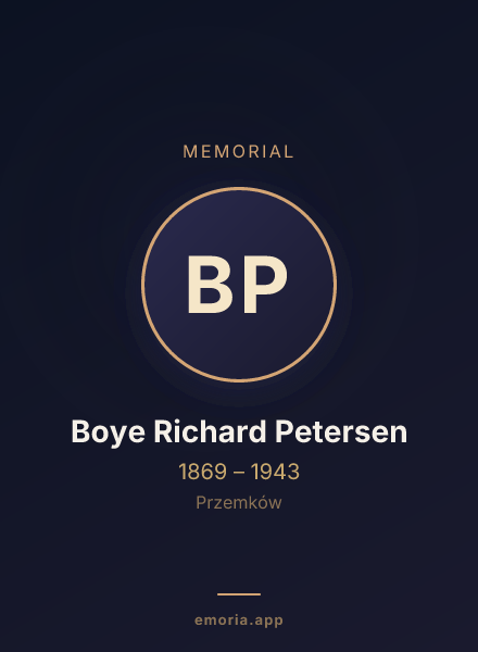 Memorial portrait of Boye Richard Petersen